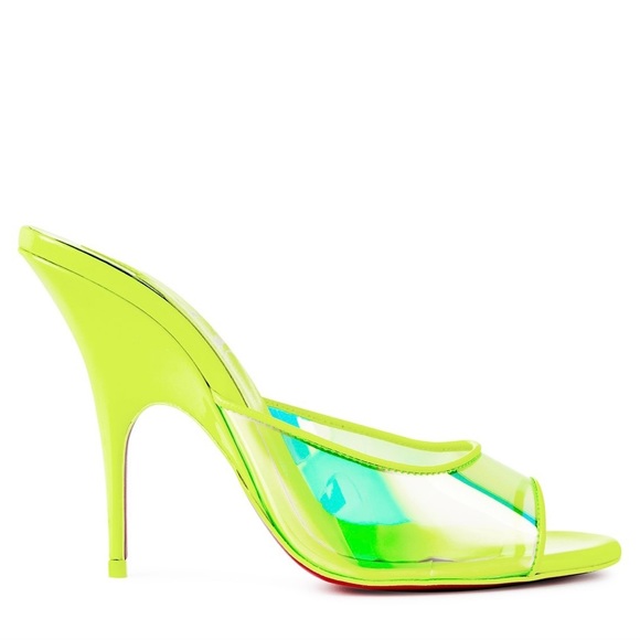 Christian Louboutin just arch 100mm fluo yellow neon stiletto sandal sz 38.5 - Picture 2 of 13
